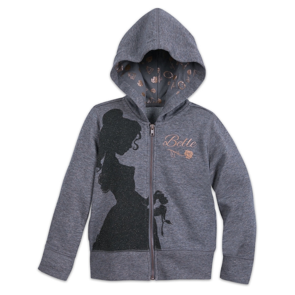 NWT Disney Belle Gray Zip-up Hoodie - Size 9/10